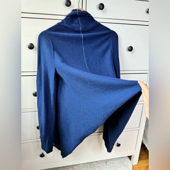 Banana Republic cashmere blend XS/S Blue Cardigan Shrug Luxury Wool Roll Sleeves - Picture 9 of 17
